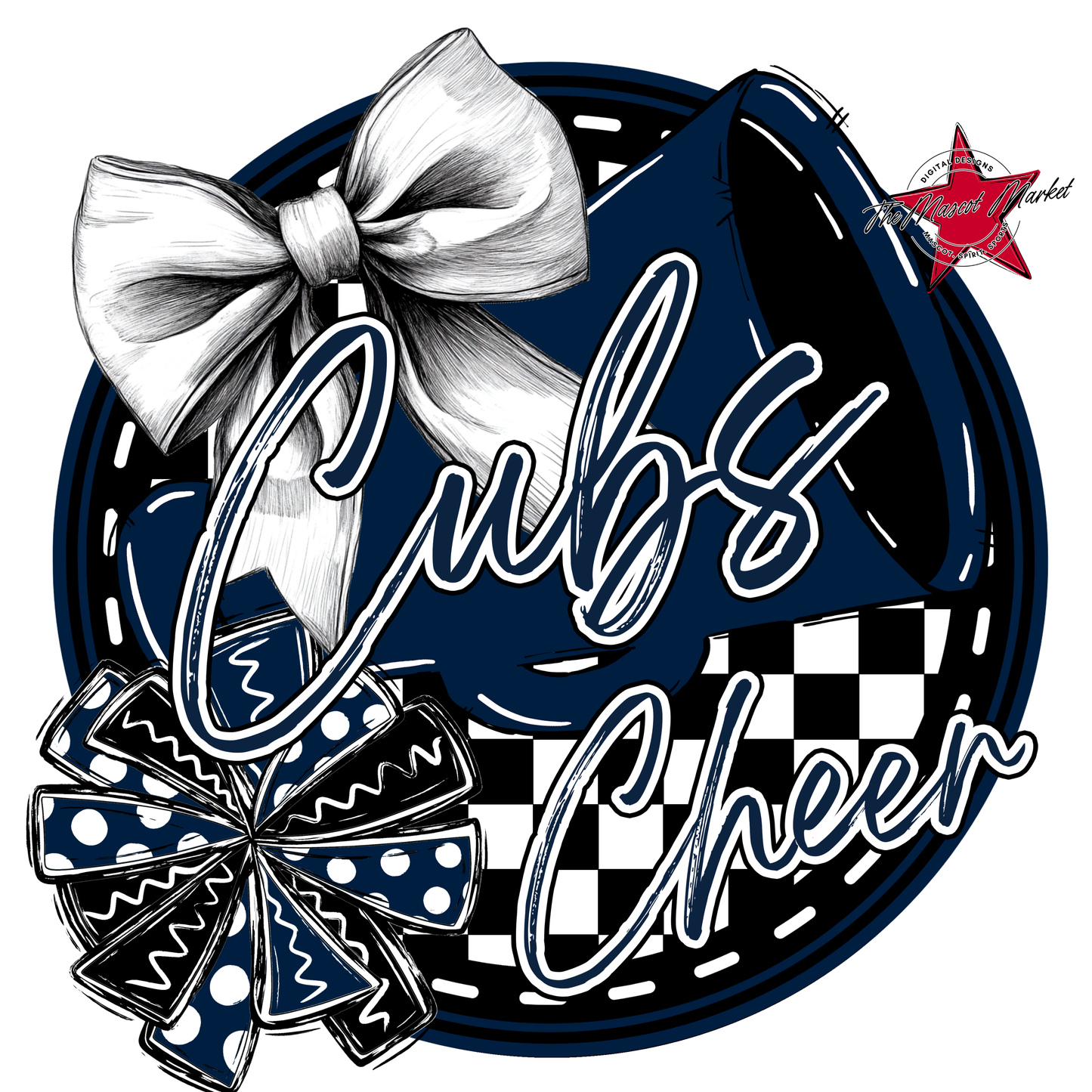 Cubs Circle Cheer Design-Navy