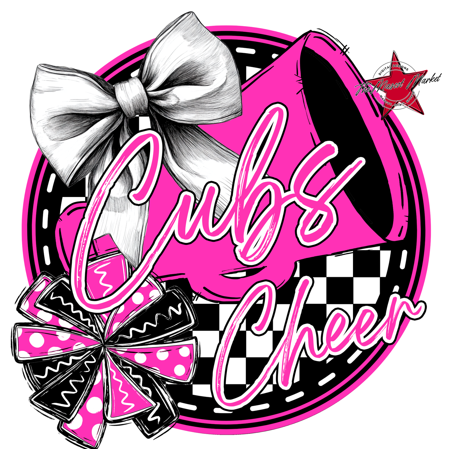 Cubs Circle Cheer Design-Pink