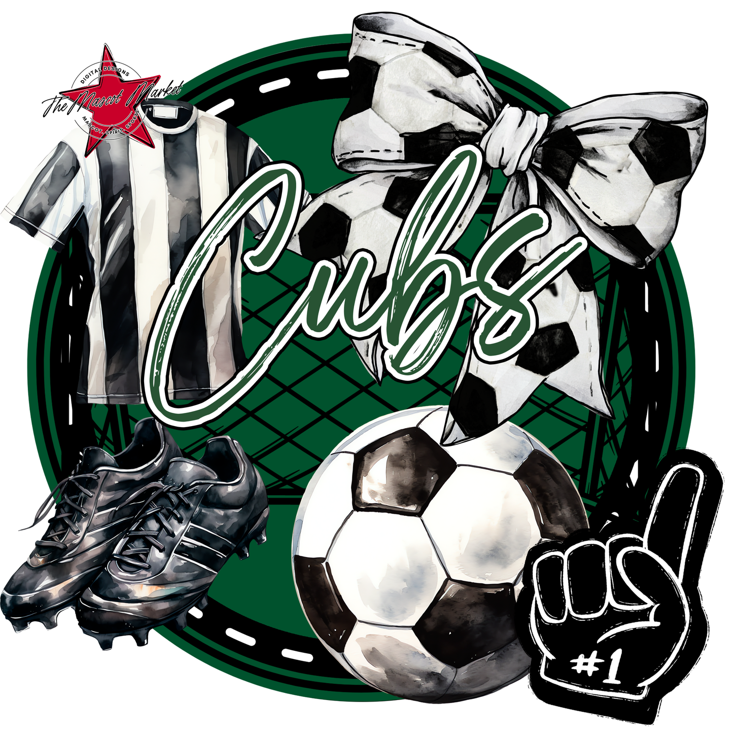 Cubs Circle Soccer Design-Green