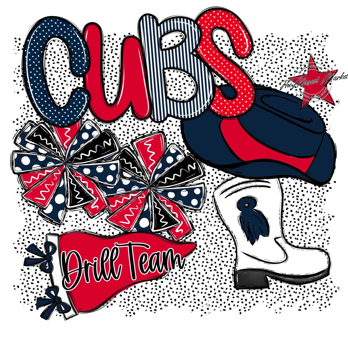 Cubs Drillteam Spirit-Navy & Red