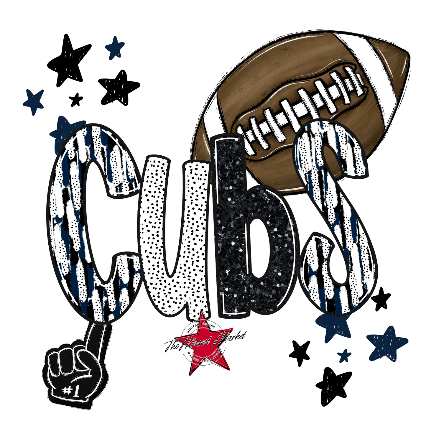 Cubs Football Scrape-Navy