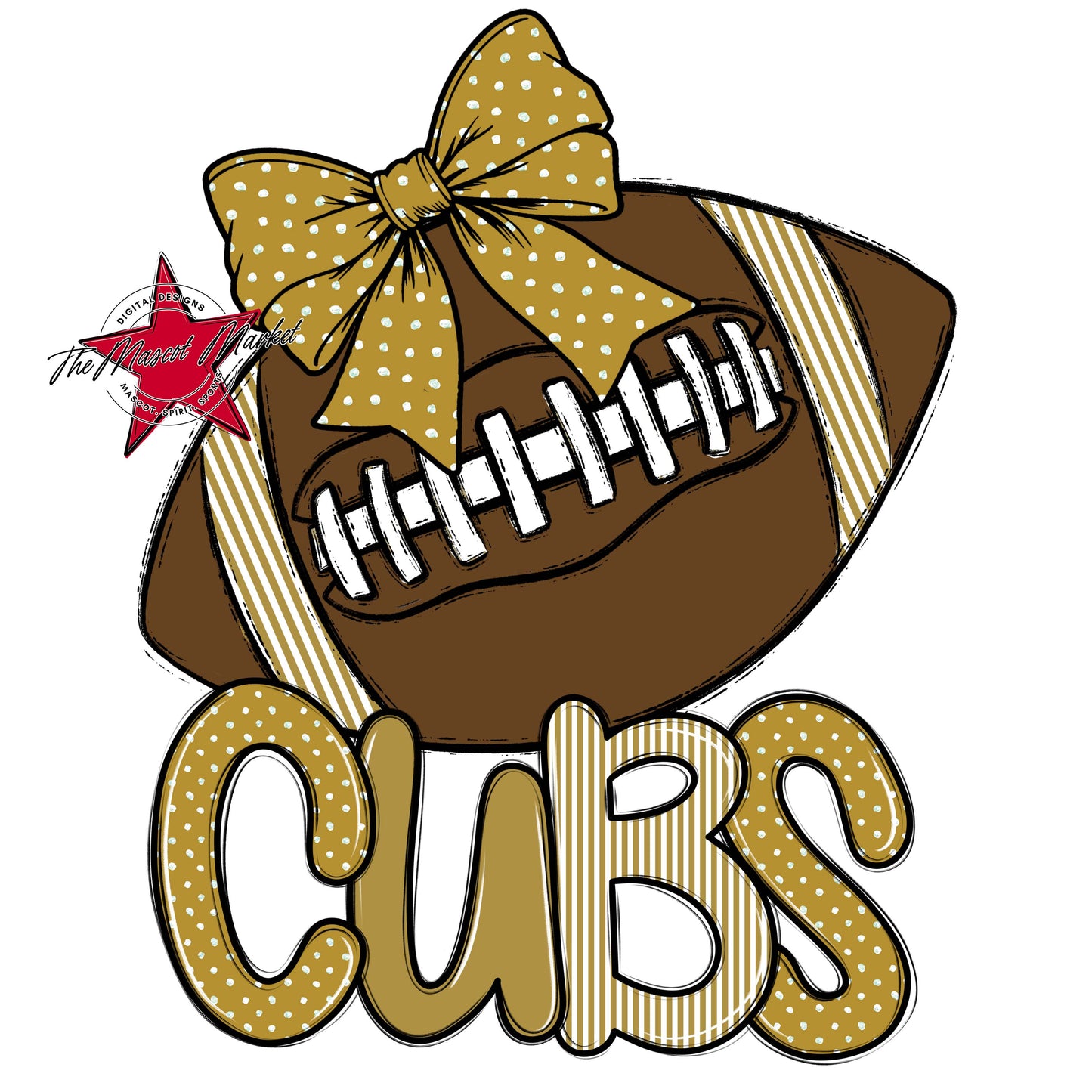 Cubs Football Spirit Design-Gold
