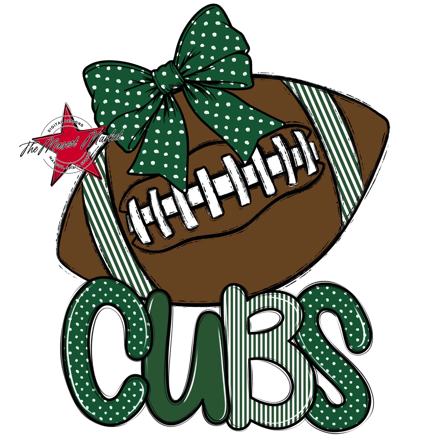Cubs Football Spirit Design-Green