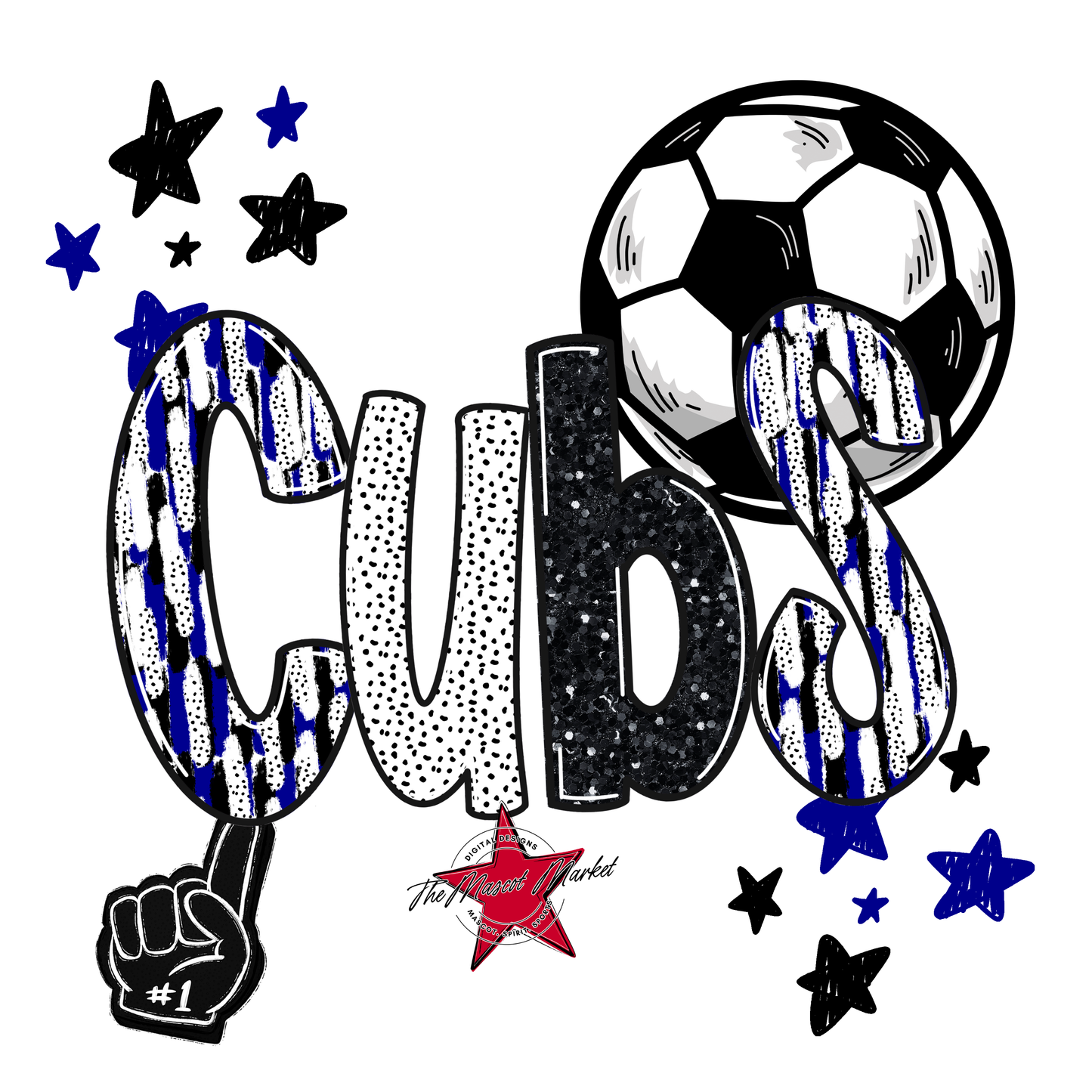 Cubs Soccer Scrape-Blue