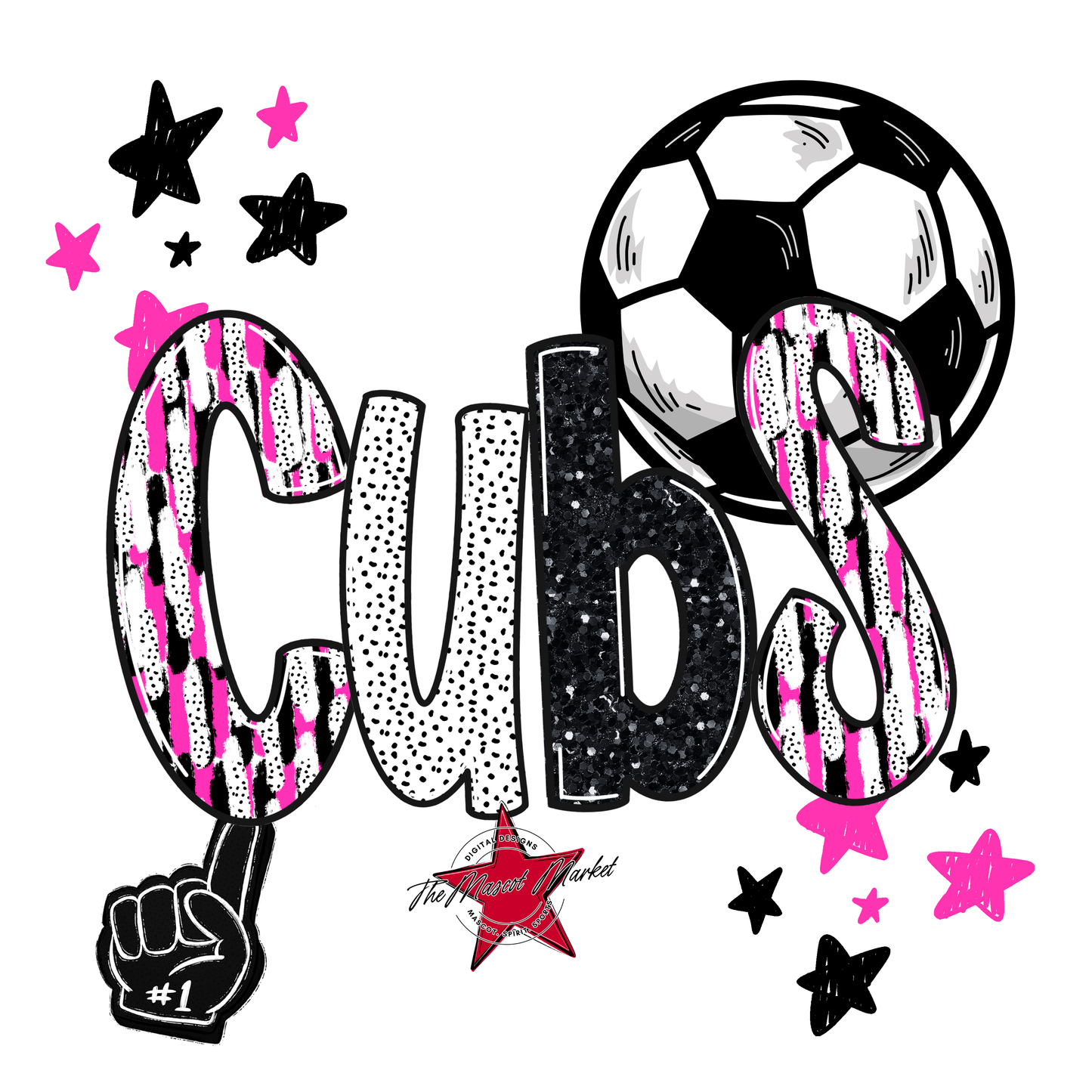 Cubs Soccer Scrape-Pink