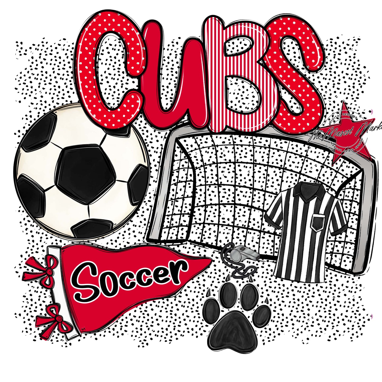 Cubs Soccer Spirit-Red