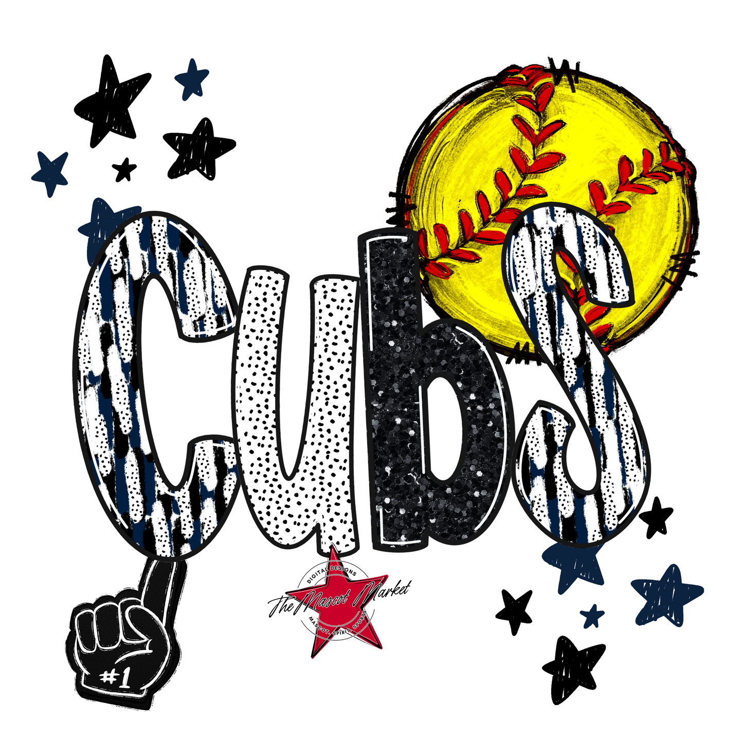 Cubs Softball Scrape-Navy