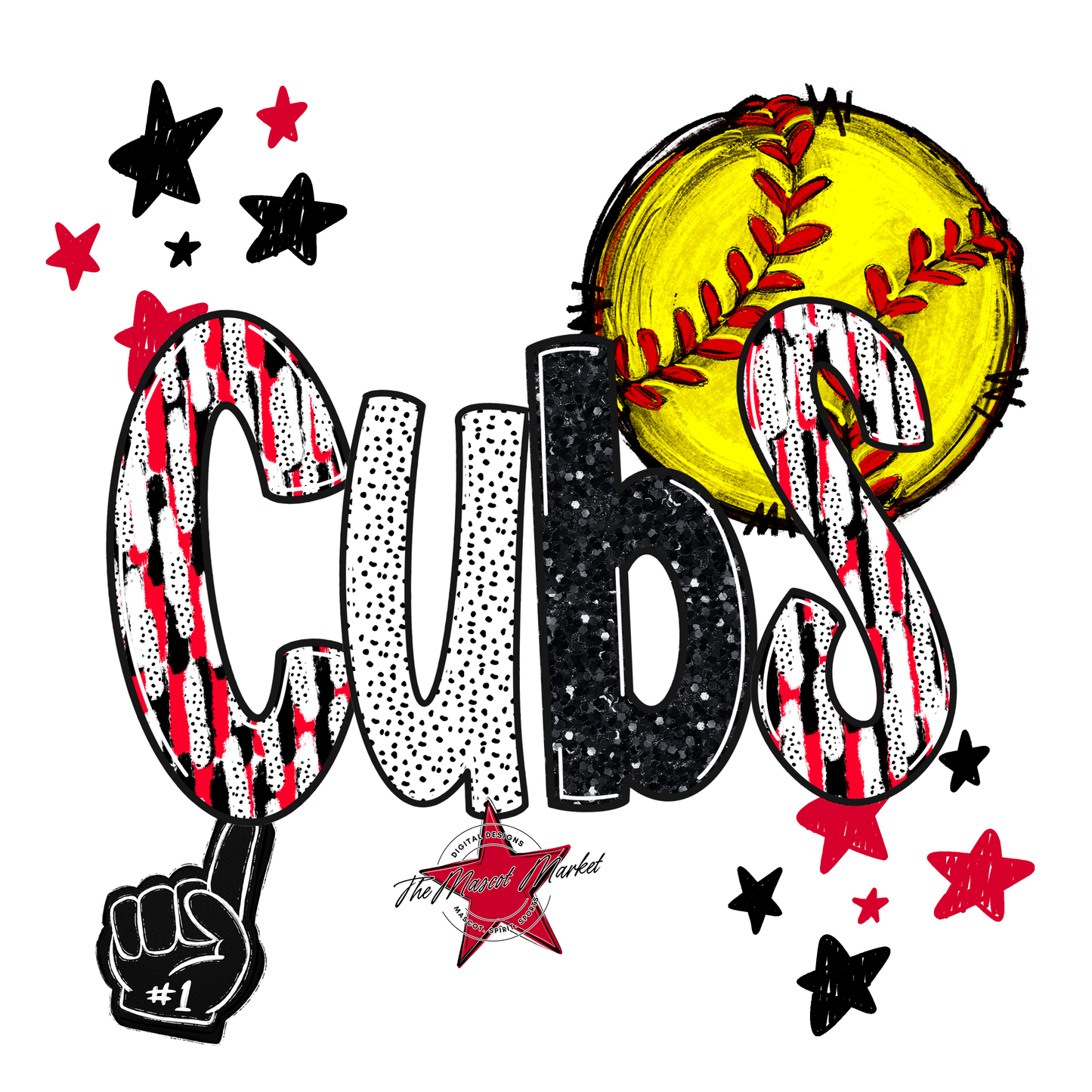 Cubs Softball Scrape-Red