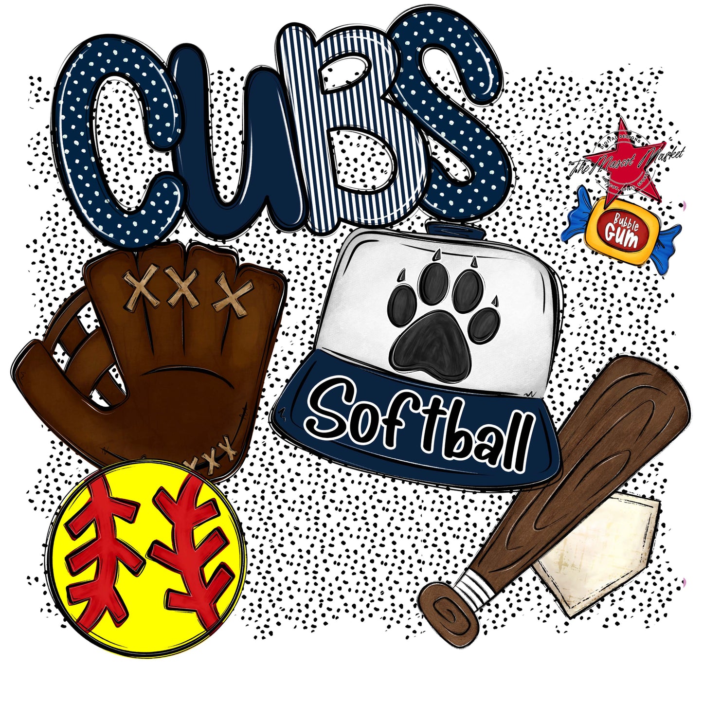 Cubs Softball Spirit-Navy