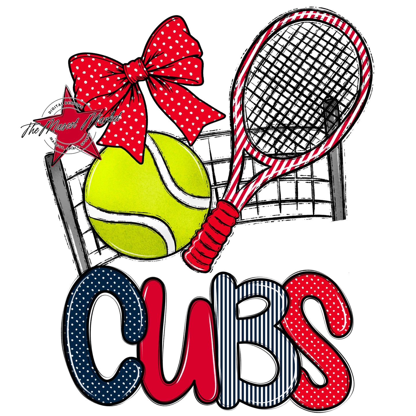 Cubs Tennis Spirit Design-Navy & Red