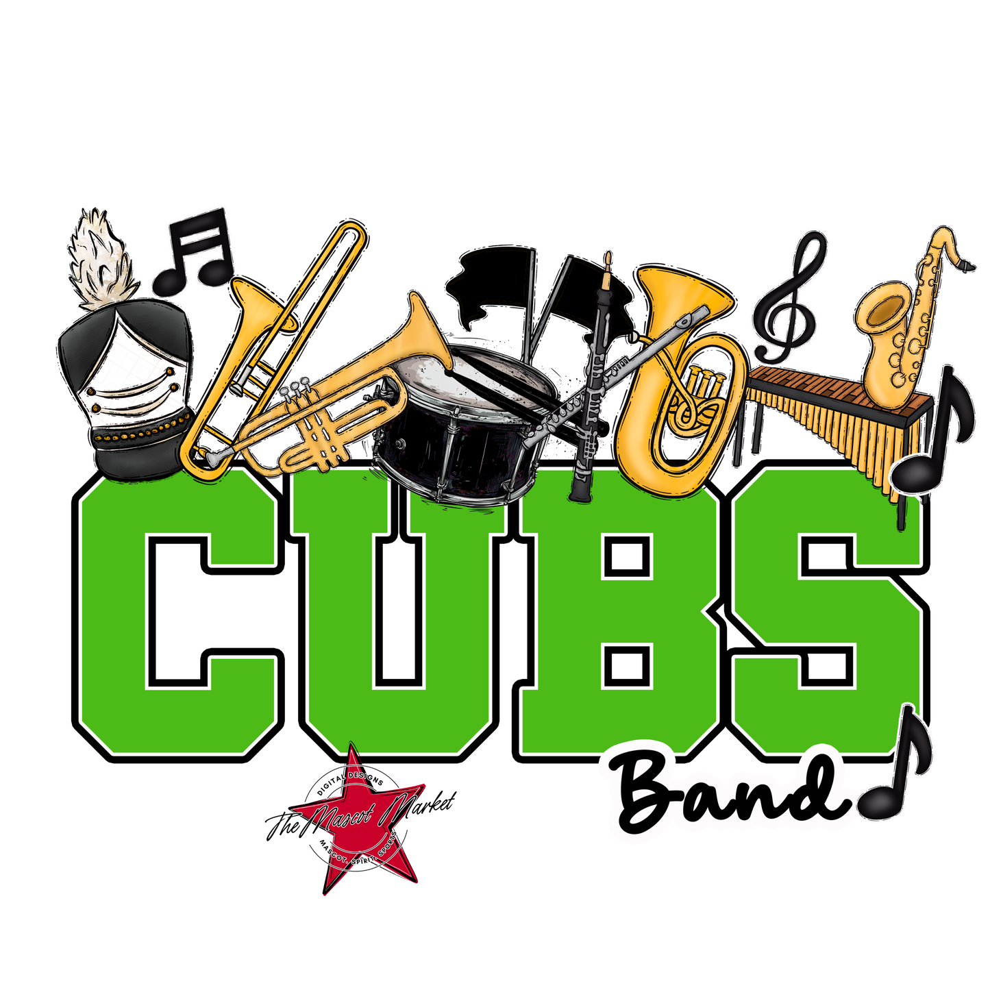 Cubs Varsity Band-Bright Green