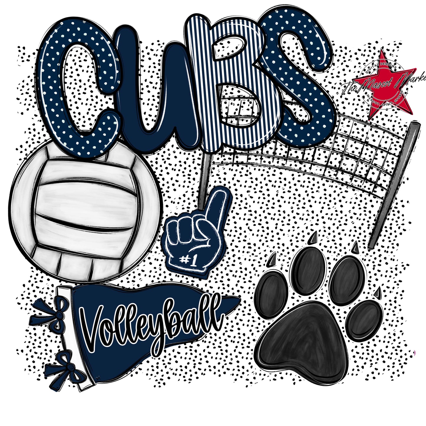 Cubs Volleyball Spirit-Navy