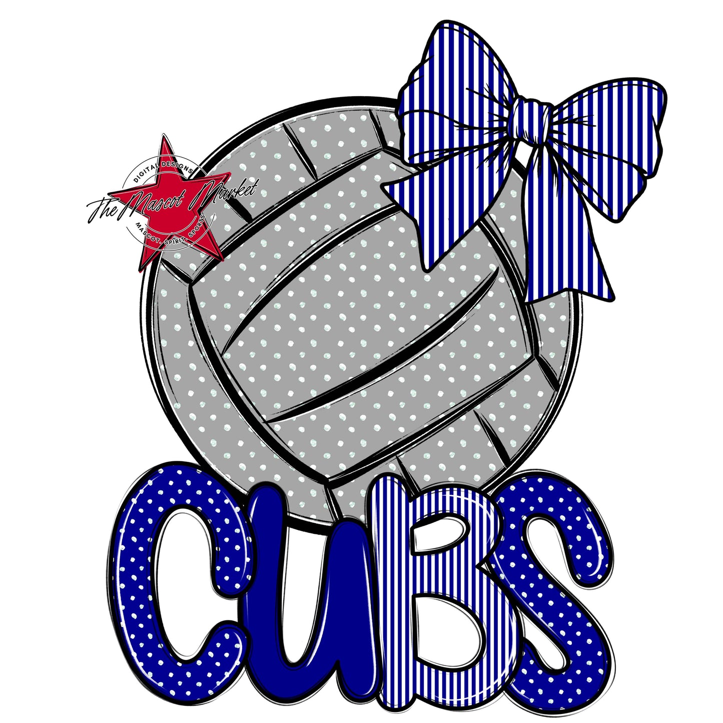 Cubs Volleyball Spirit Design-Blue