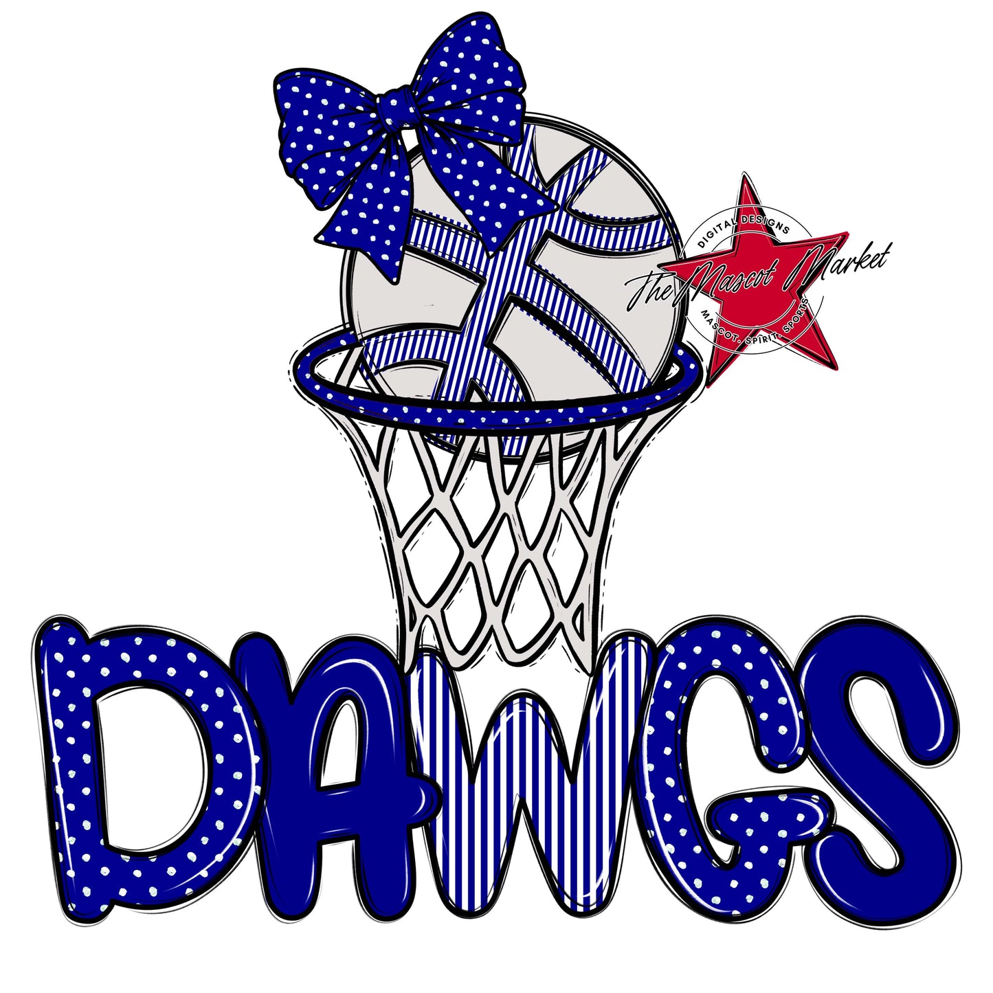 Dawgs Basketball Spirit Design-Blue