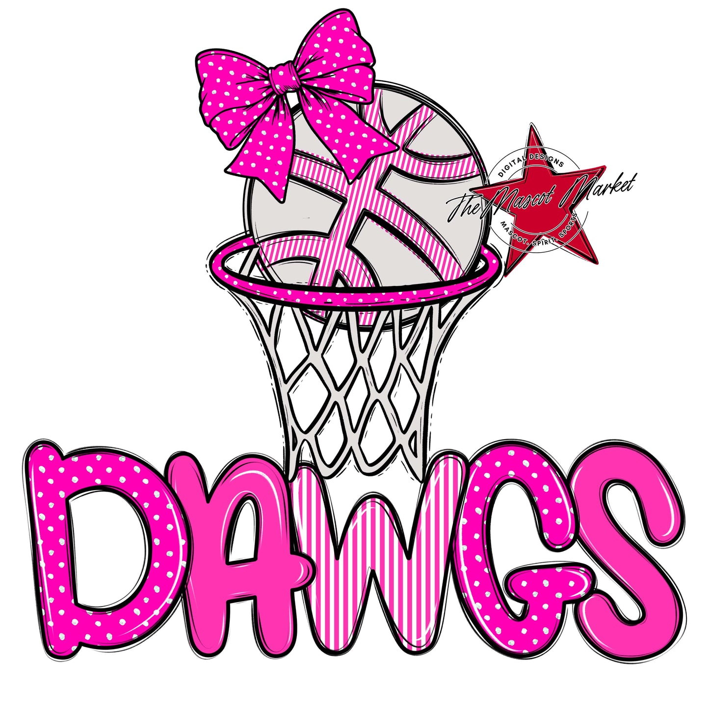 Dawgs Basketball Spirit Design-Pink