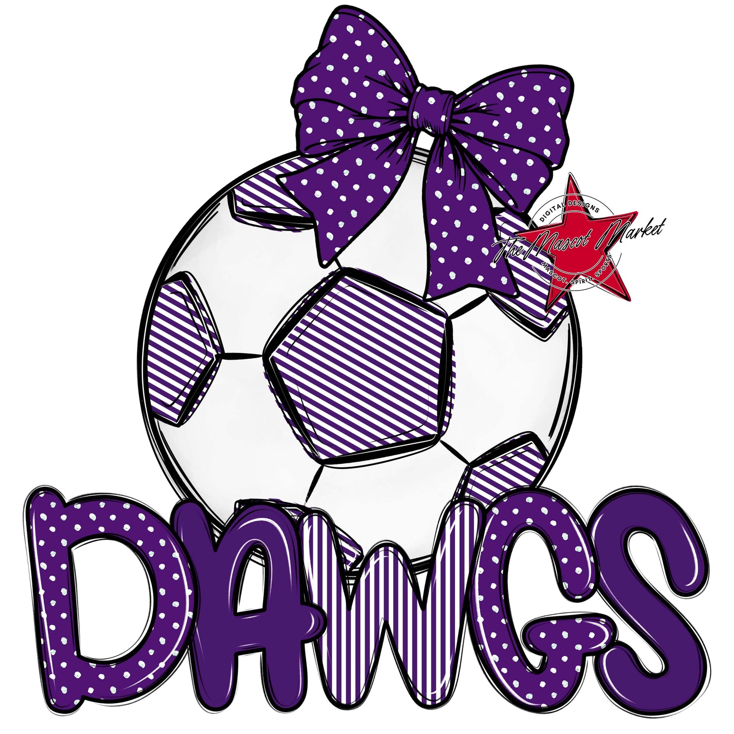 Dawgs Soccer Spirit Design-Purple