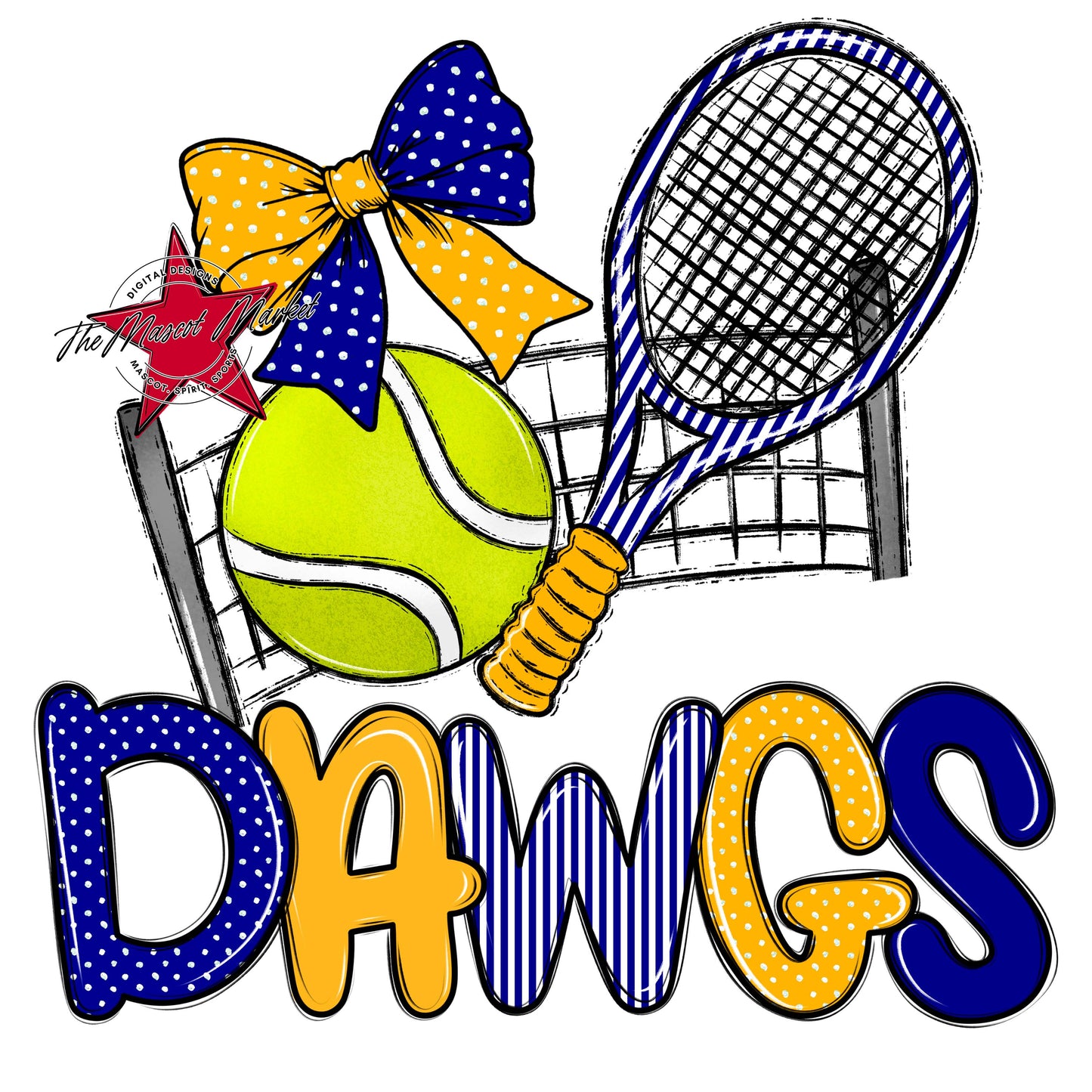 Dawgs Tennis Spirit Design-Blue & Yellow