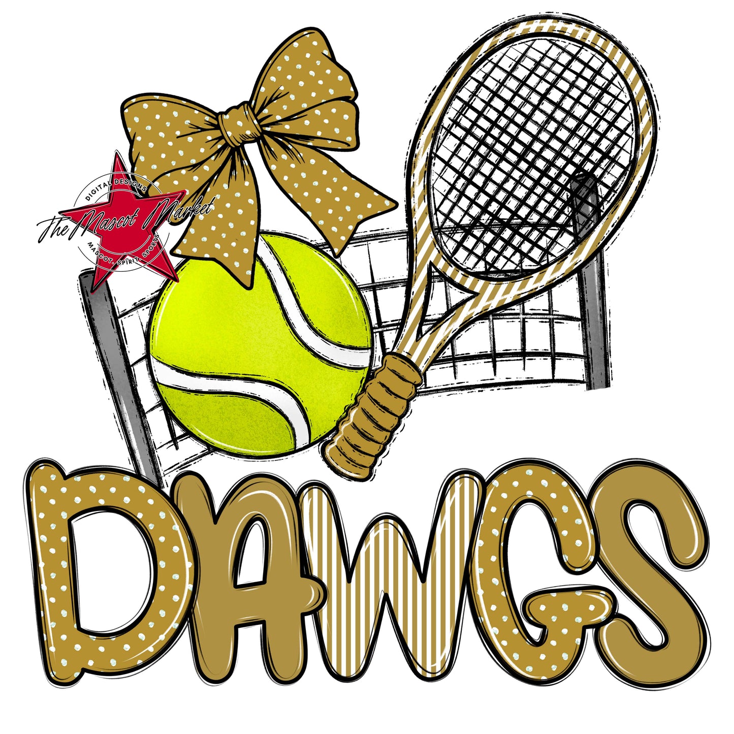 Dawgs Tennis Spirit Design-Gold