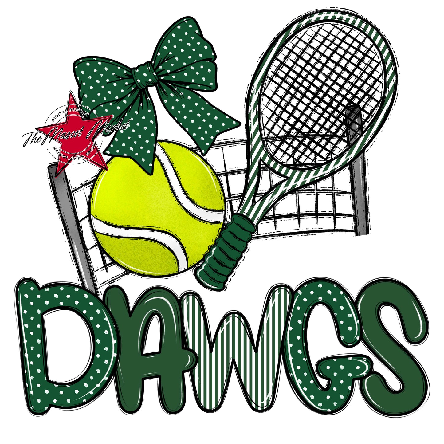 Dawgs Tennis Spirit Design-Green