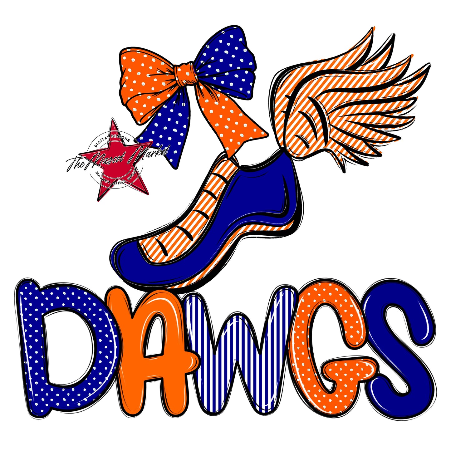 Dawgs Track Spirit Design-Blue & Orange