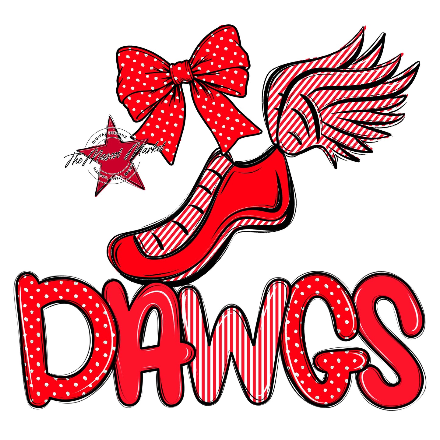 Dawgs Track Spirit Design-Bright Red