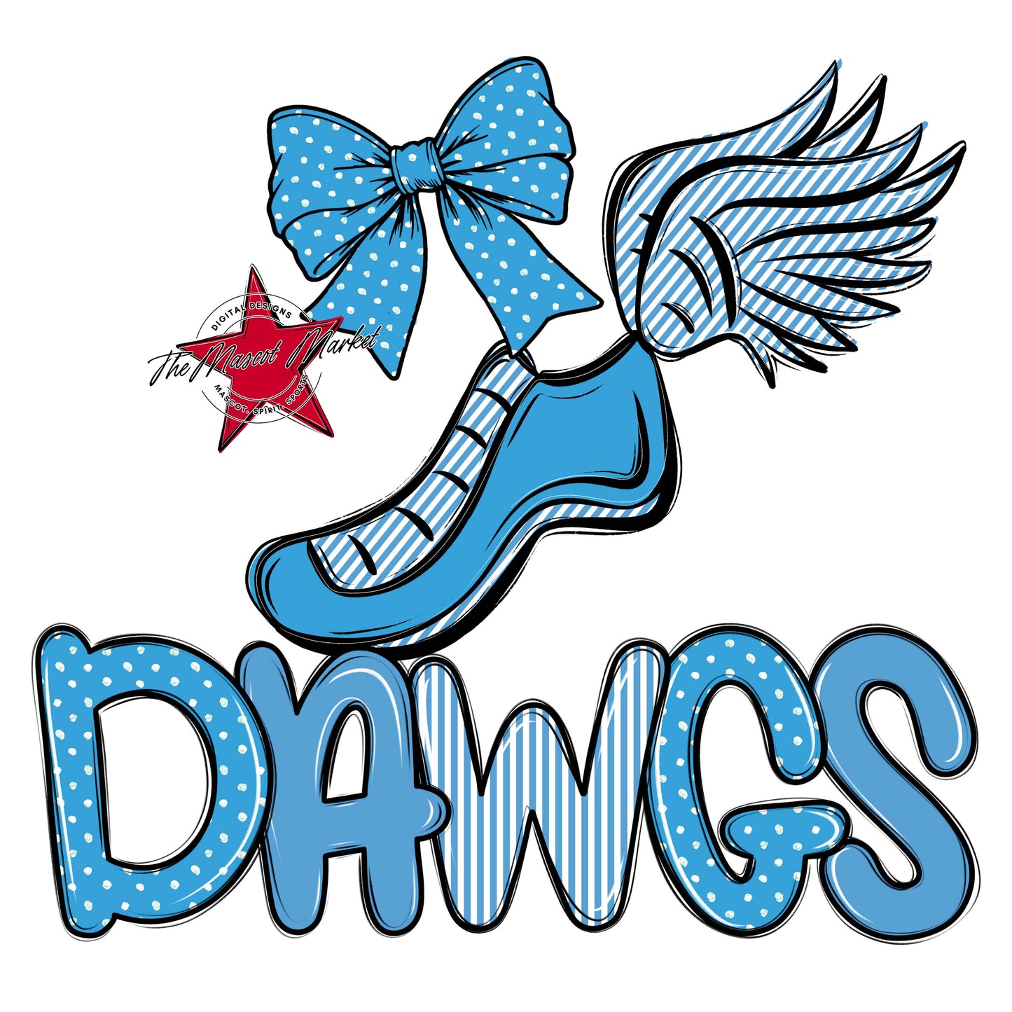 Dawgs Track Spirit Design-Carolina Blue