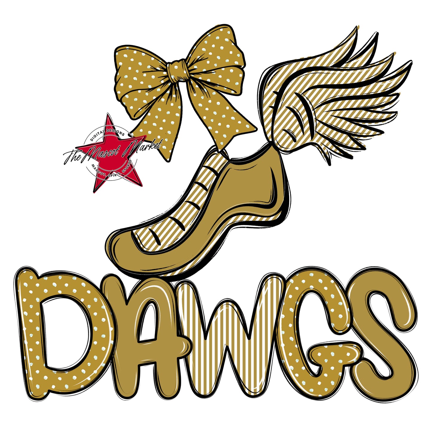 Dawgs Track Spirit Design-Gold