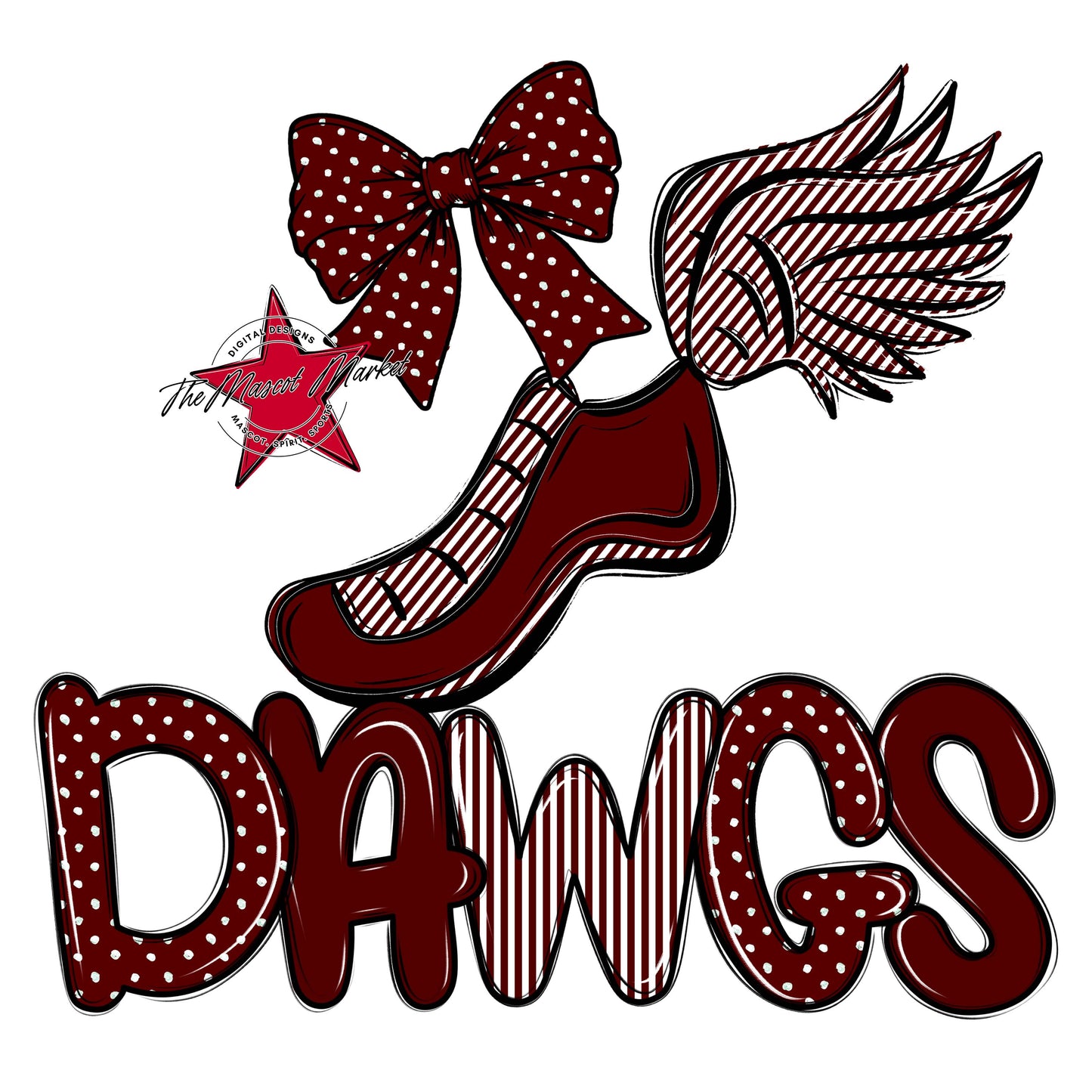 Dawgs Track Spirit Design-Maroon