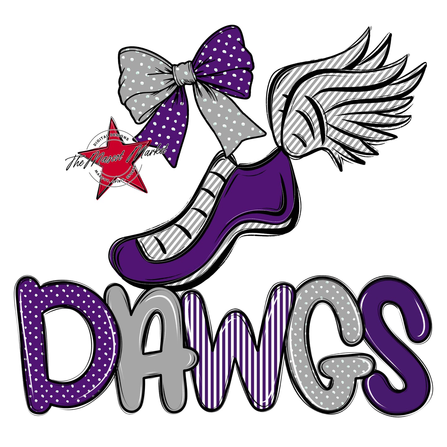 Dawgs Track Spirit Design-Purple & Grey