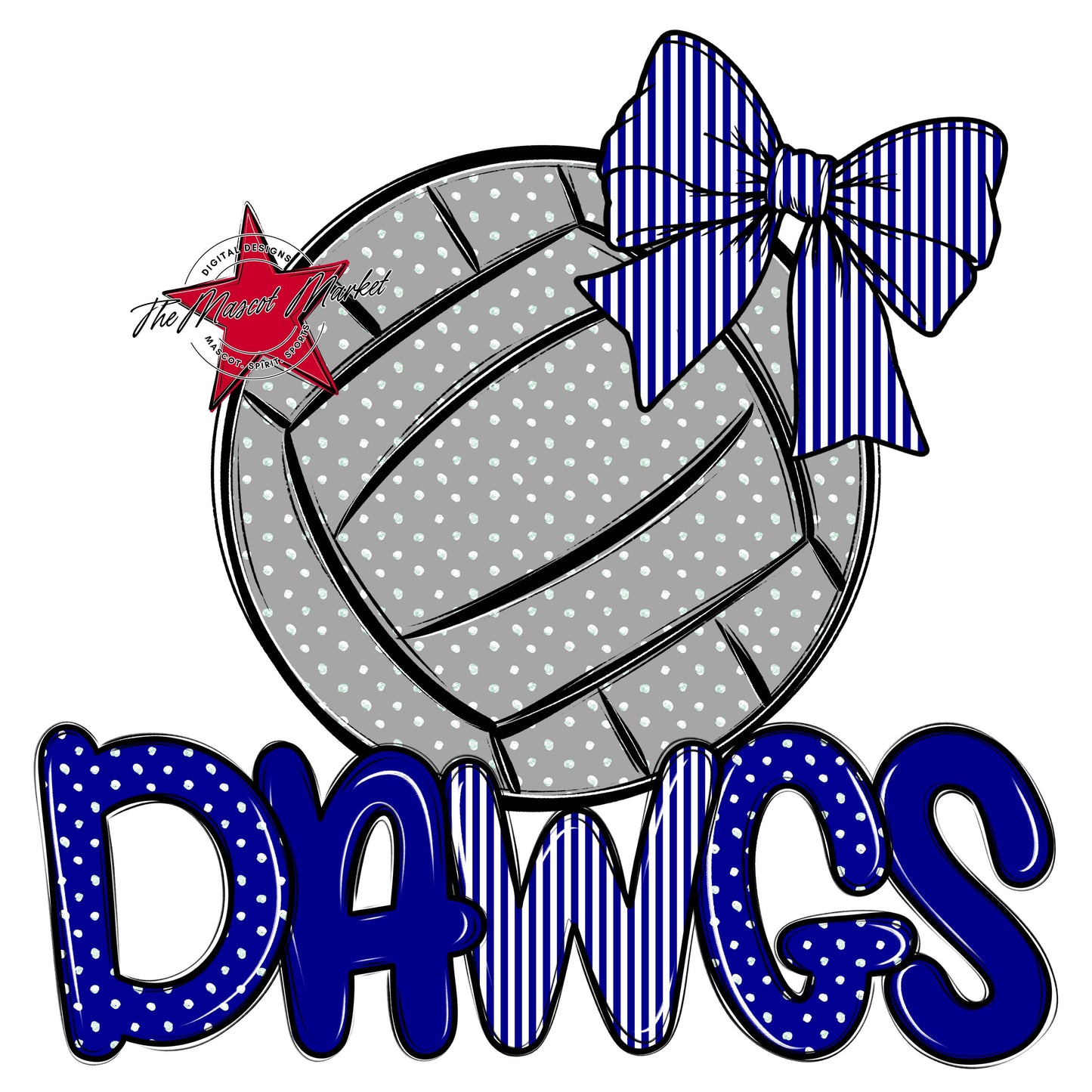 Dawgs Volleyball Spirit Design-Blue