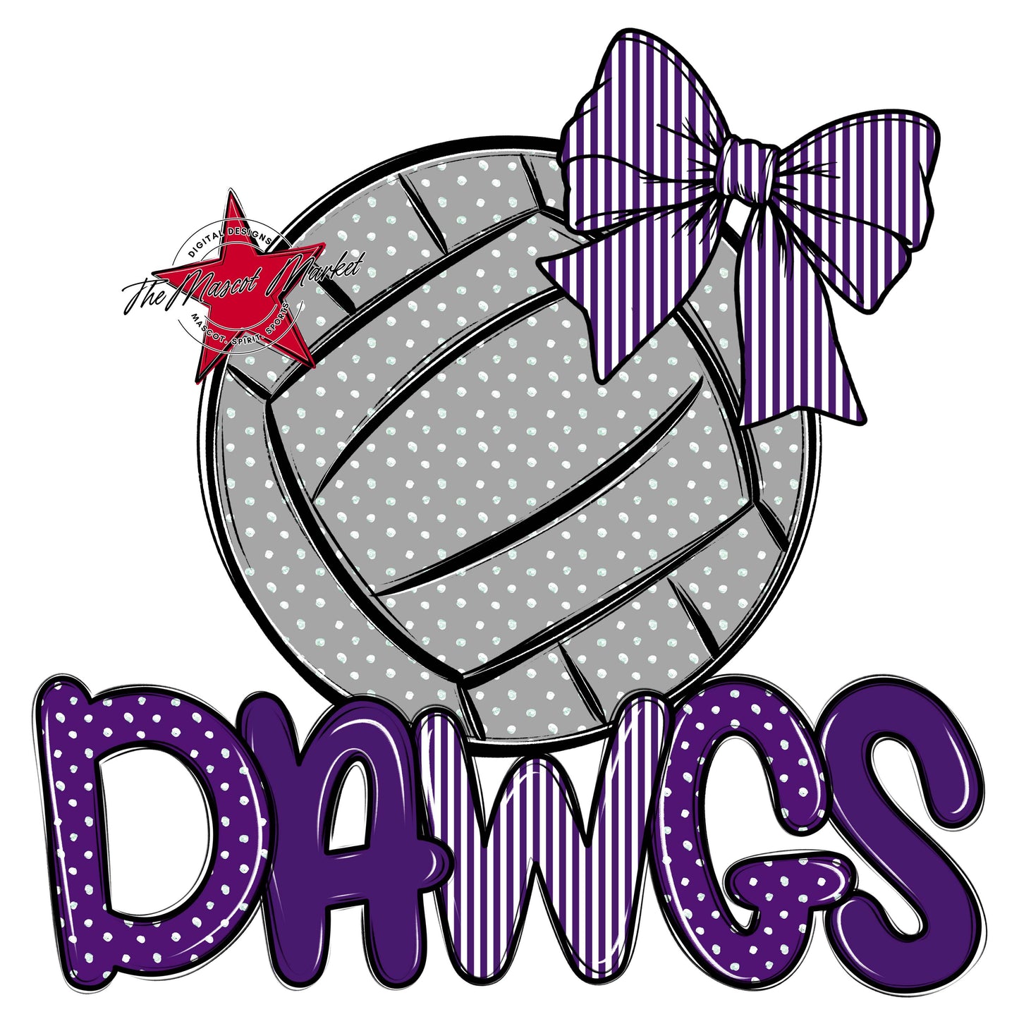 Dawgs Volleyball Spirit Design-Purple