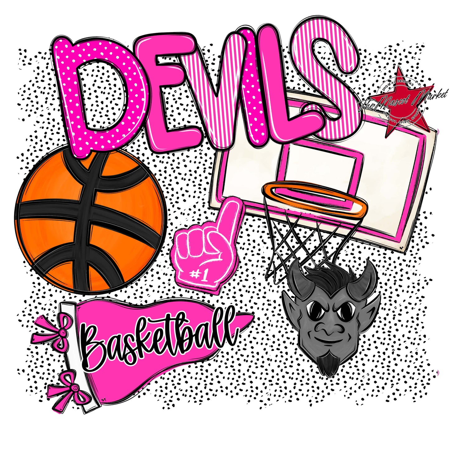 Devils Basketball Spirit-Pink