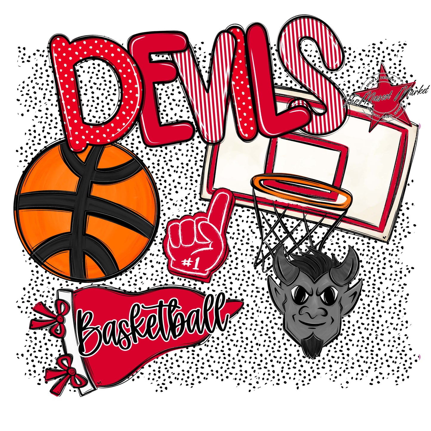 Devils Basketball Spirit-Red