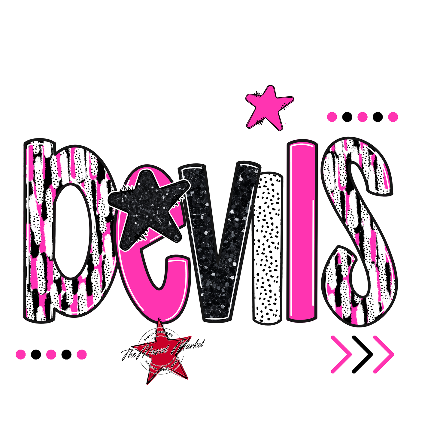 Devils Brushstroke Alpha w Arrows-Pink