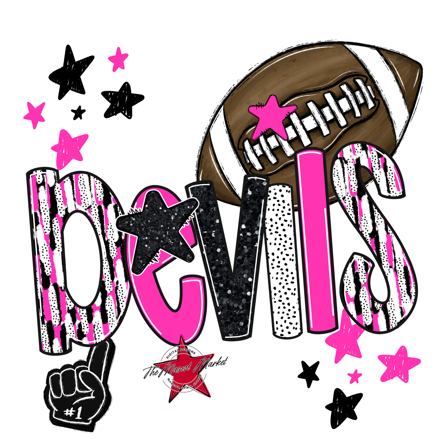Devils Football Scrape-Pink