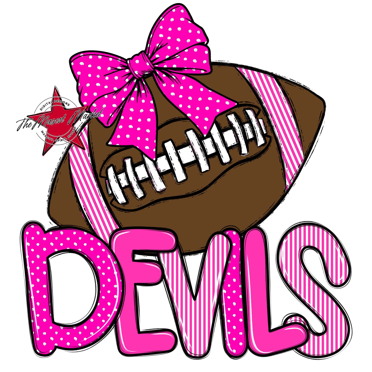 Devils Football Spirit Design-Pink