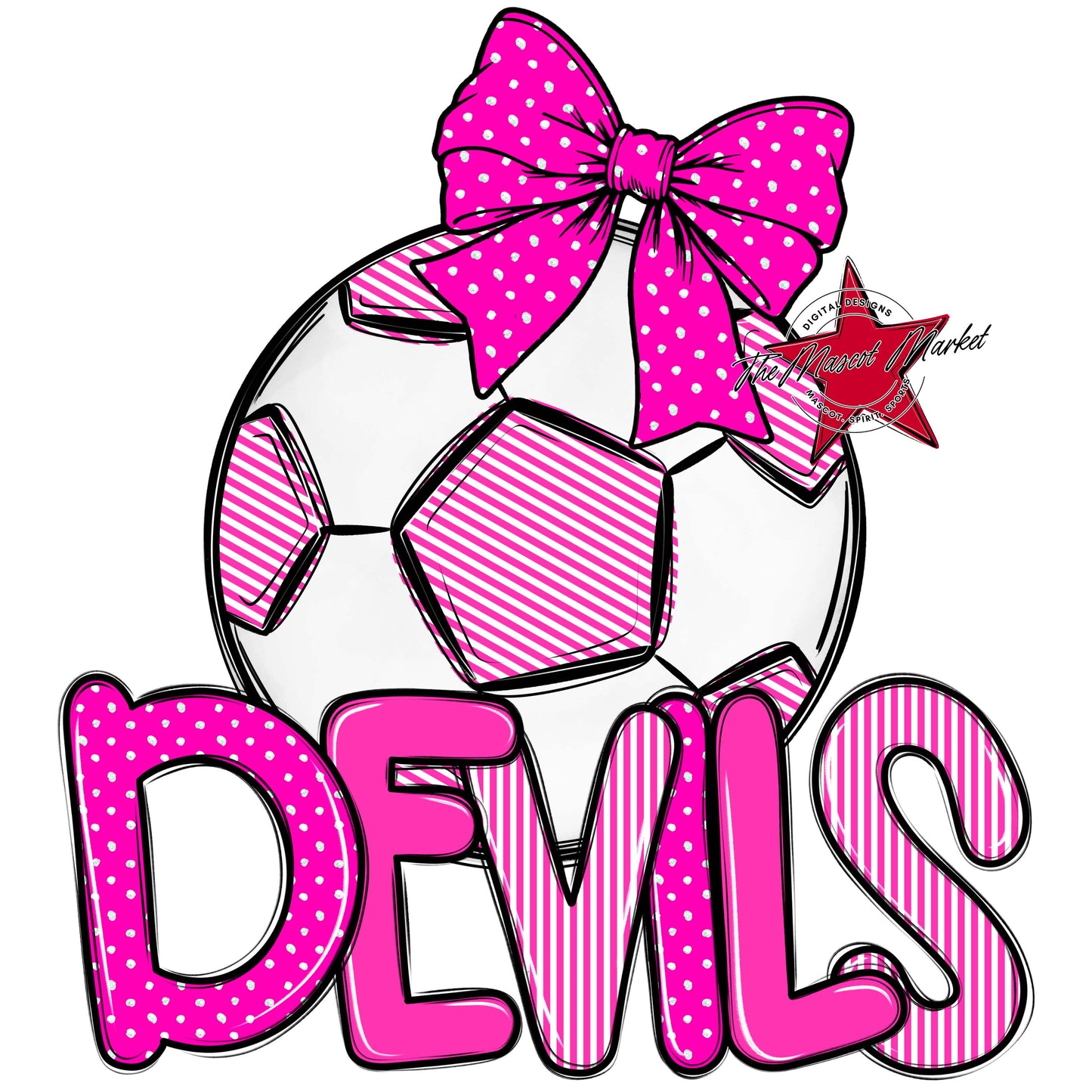 Devils Soccer Spirit Design-Pink