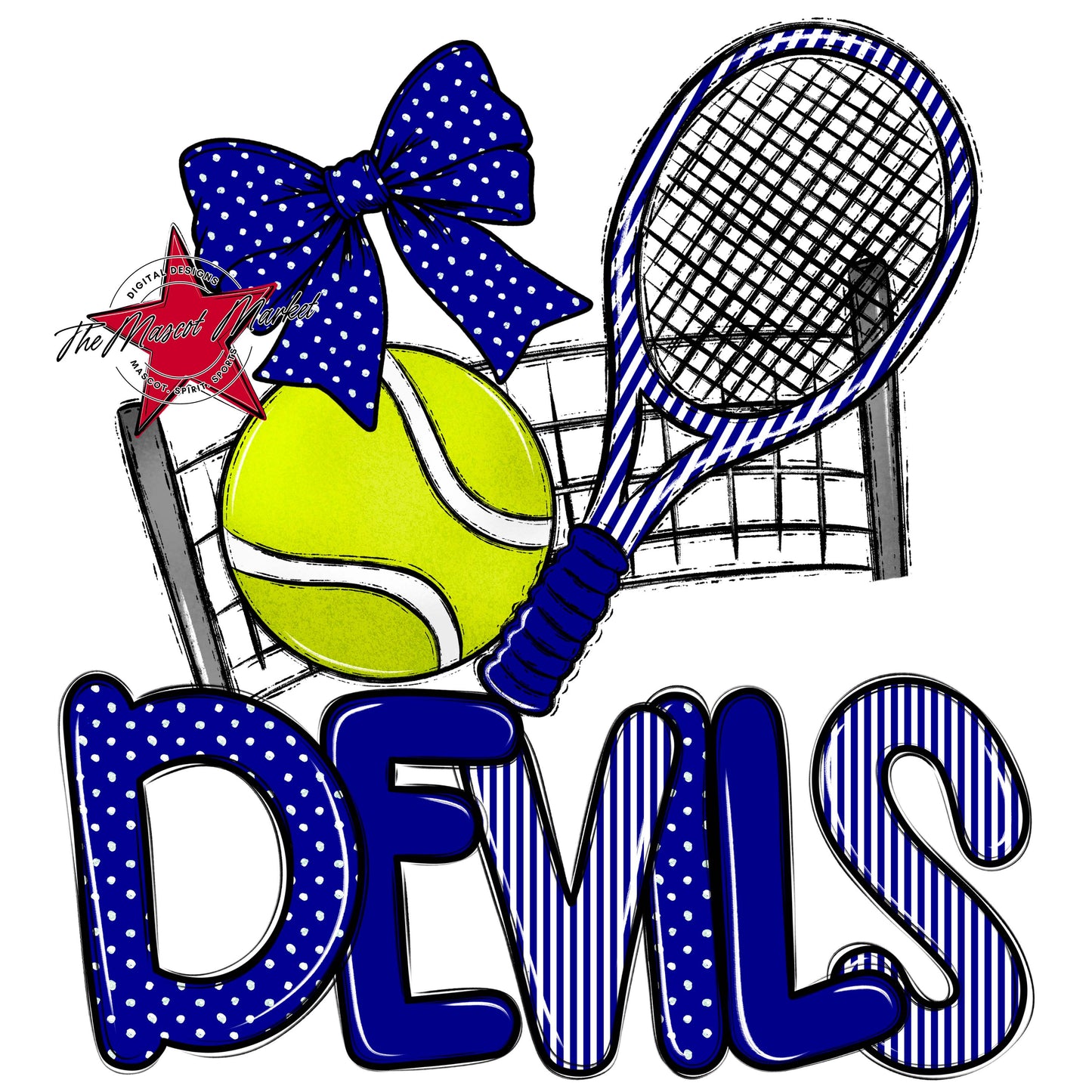 Devils Tennis Spirit Design-Blue