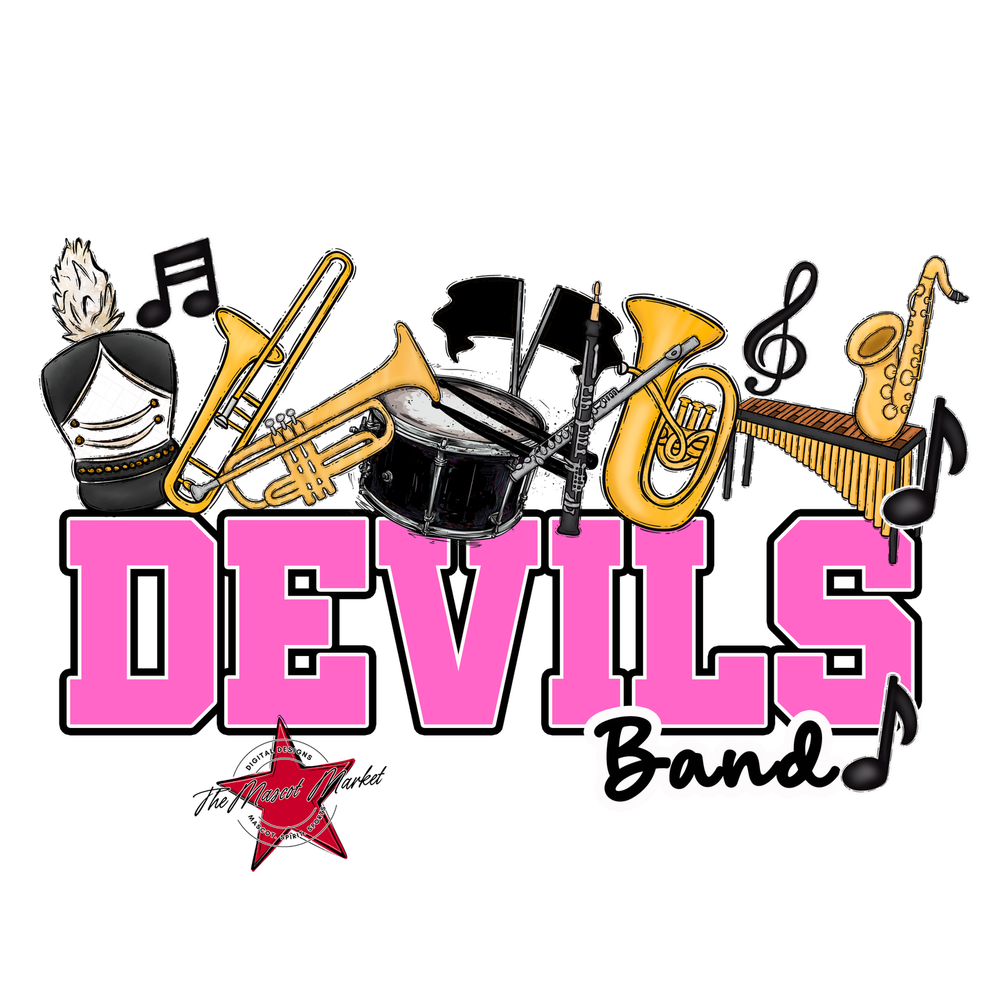 Devils Varsity Band-Baby Pink
