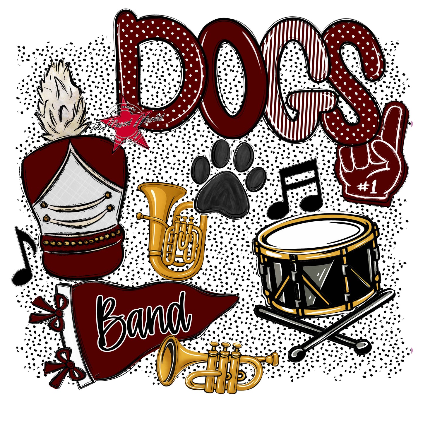 Dogs Band Spirit-Maroon