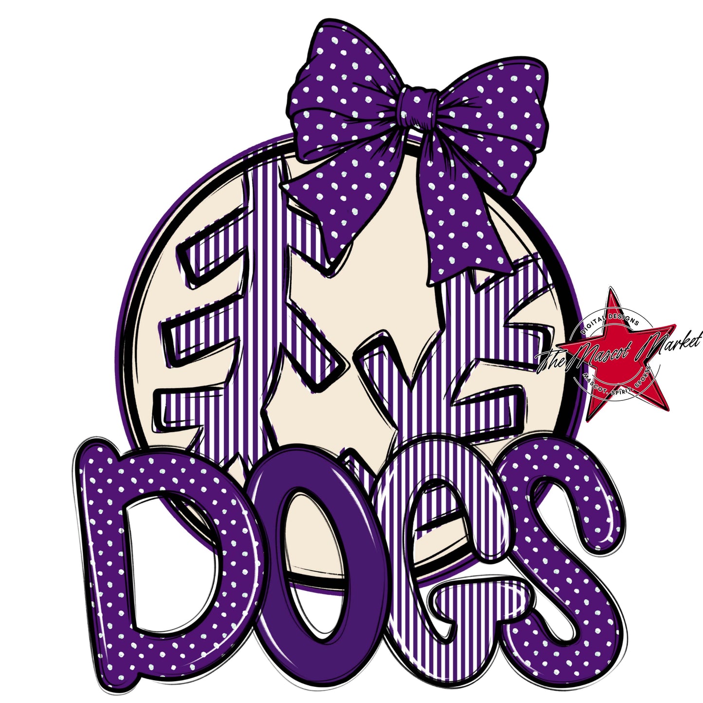 Dogs Baseball-Softball Spirit Design-Purple