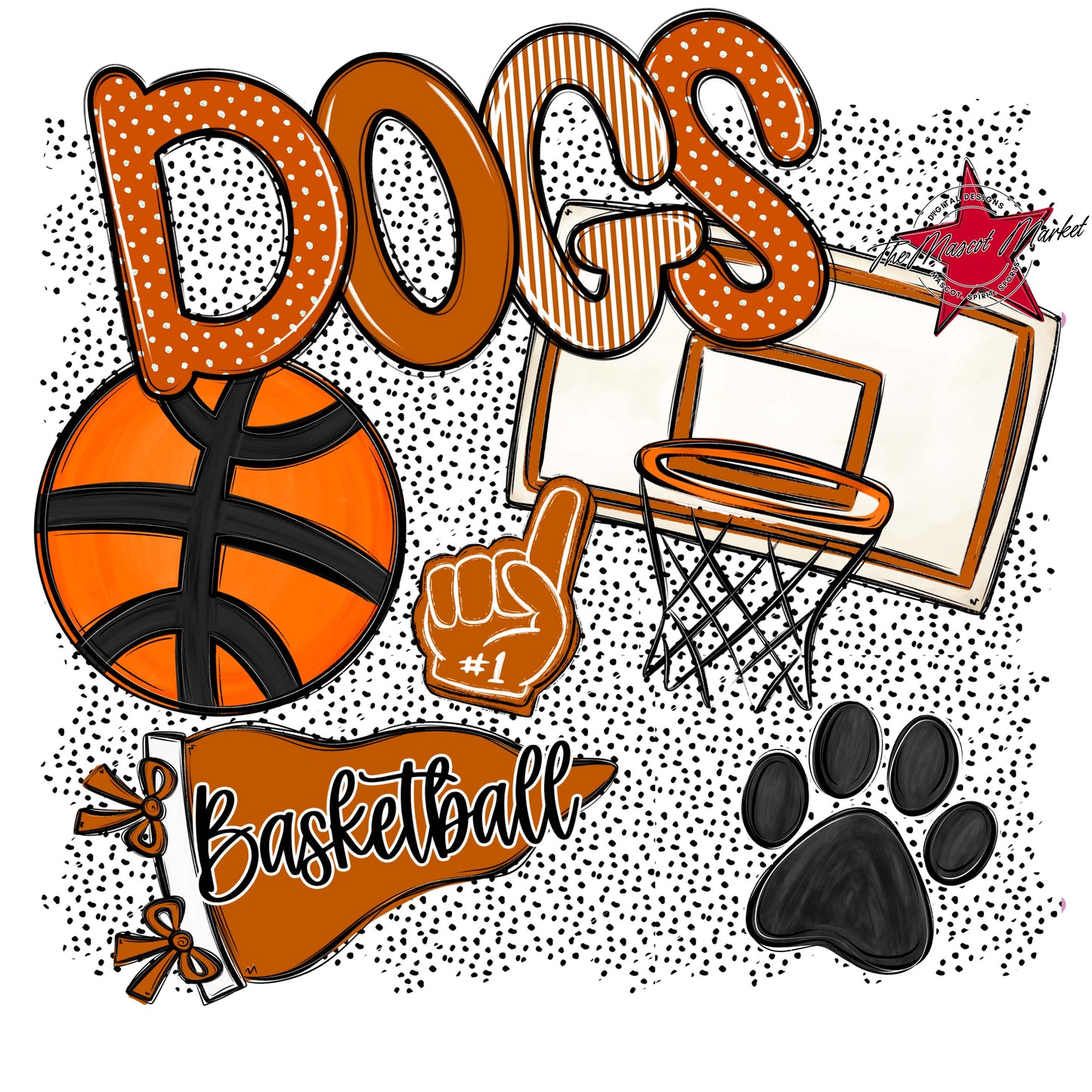 Dogs Basketball Spirit-Burnt Orange