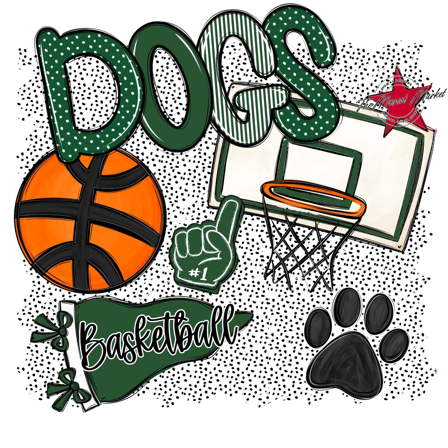 Dogs Basketball Spirit-Green