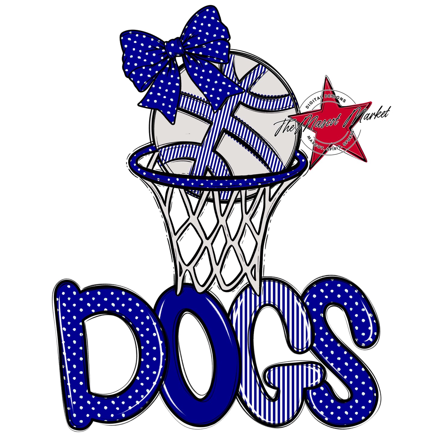 Dogs Basketball Spirit Design-Blue