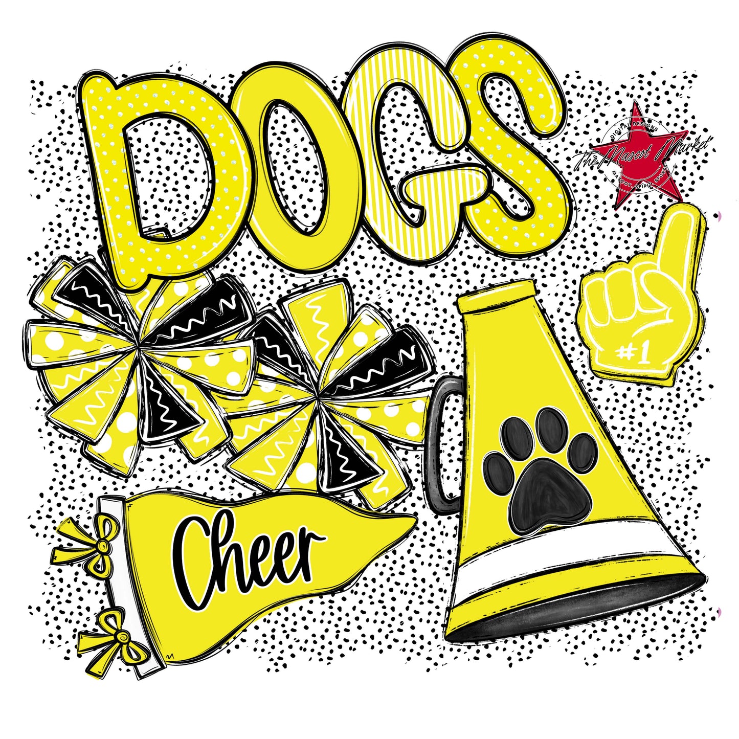Dogs Cheer Spirit-Bright Yellow