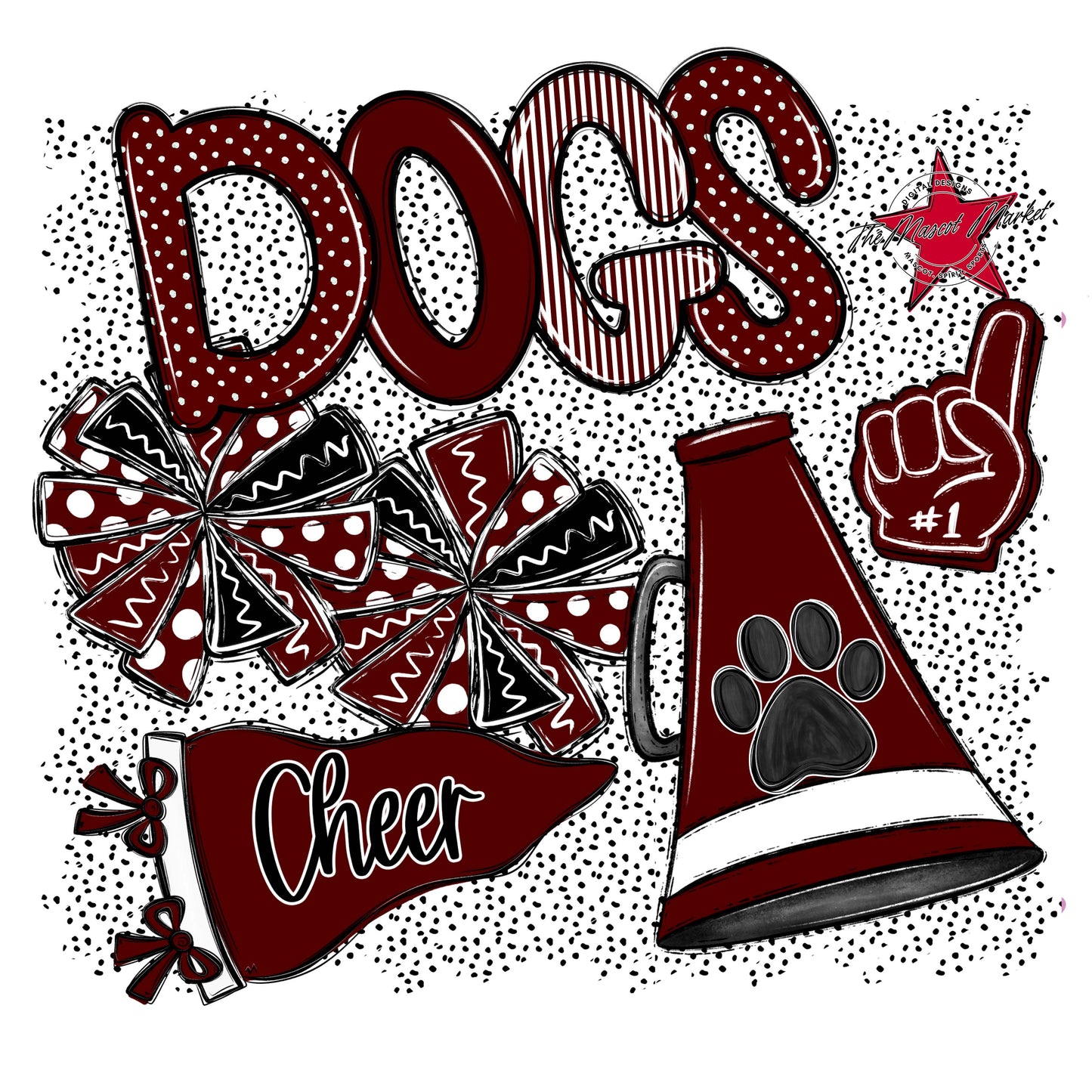 Dogs Cheer Spirit-Maroon