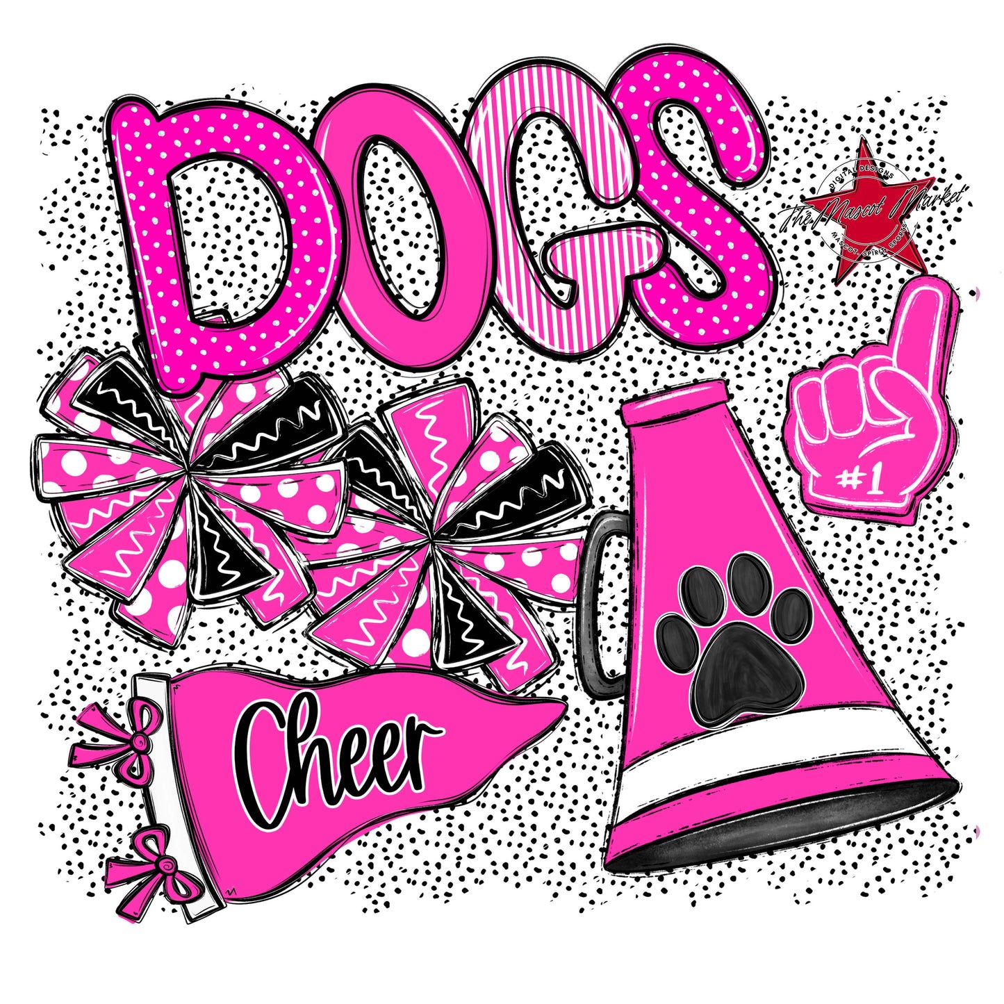 Dogs Cheer Spirit-Pink