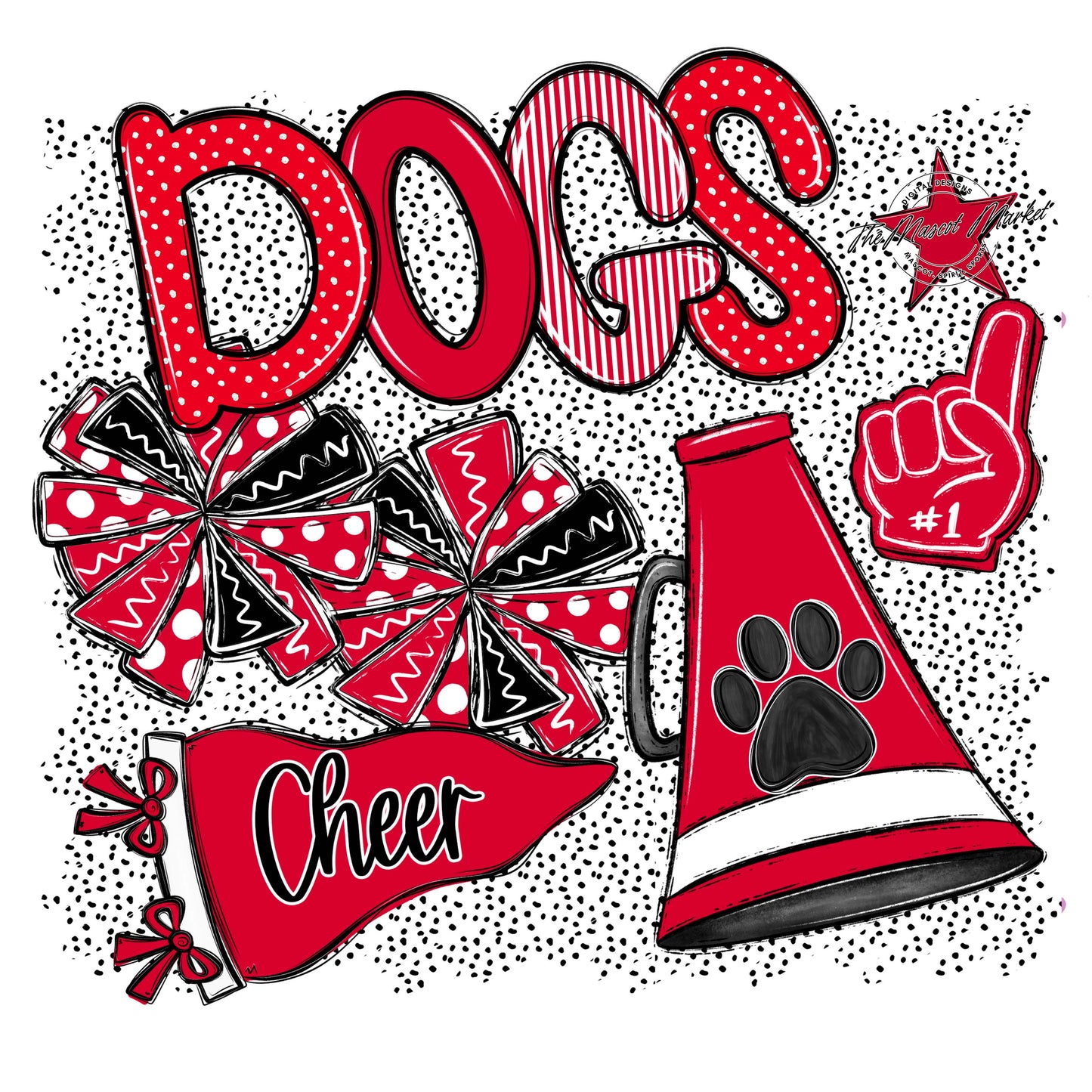 Dogs Cheer Spirit-Red