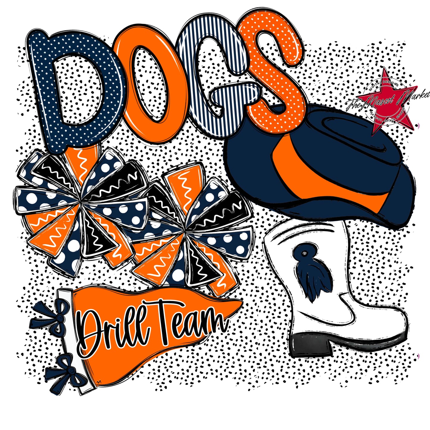 Dogs Drillteam Spirit-Navy & Orange