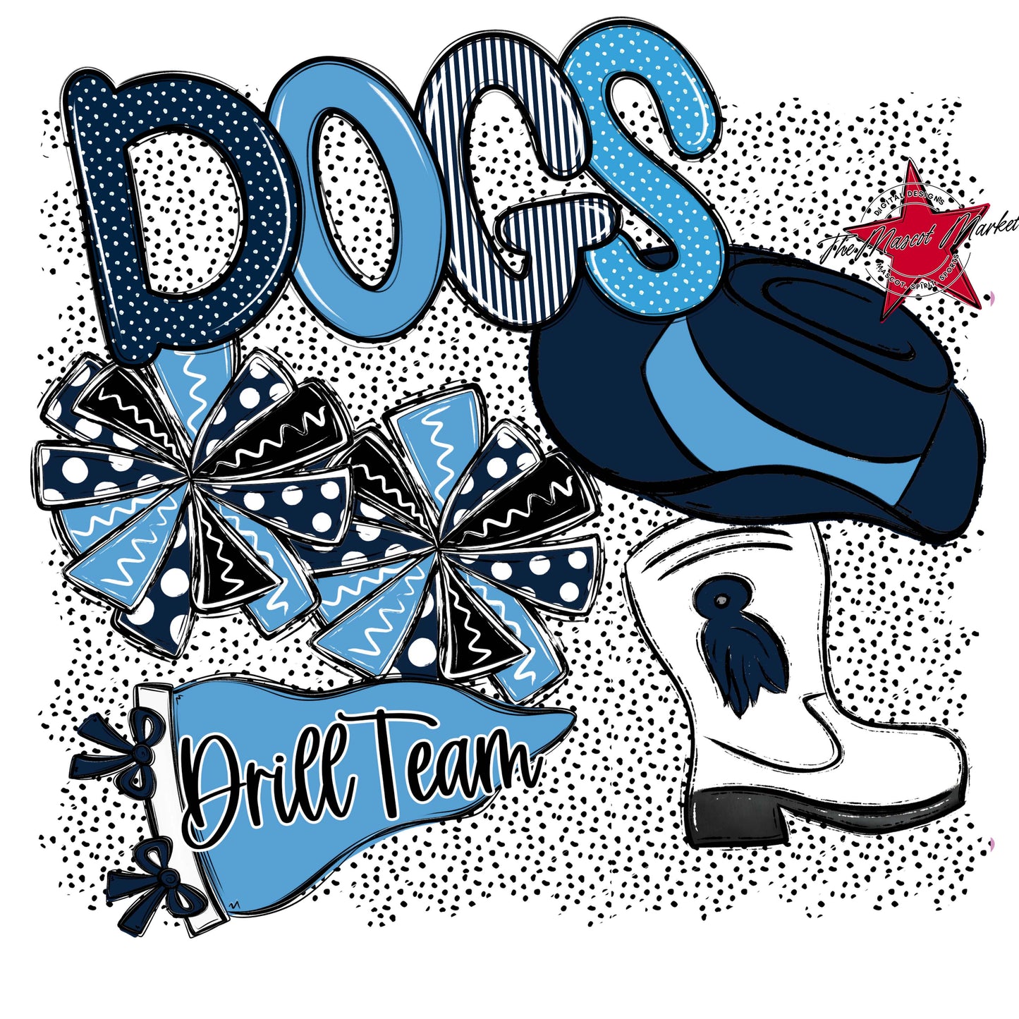 Dogs Drillteam Spirit-Navy & Carolina Blue
